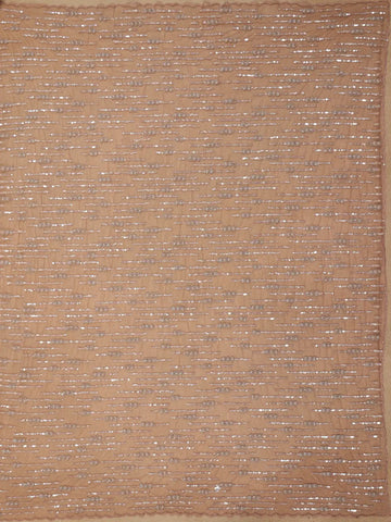 Rose Gold Sequin Floral Designed Beaded Net Saree - Diadem