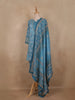 Royal Blue Floral Printed Design Cotton Salwar Suit with Mirror Work and Dupatta