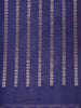Royal Blue Floral Woven Banarasi Silk Saree With Zari Border - Diadem