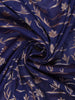 Royal Blue Floral Woven Banarasi Silk Saree With Zari Border - Diadem