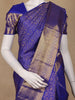 Royal Blue Floral Woven Pure Kanchipuram Silk Saree With Zari Border - Diadem