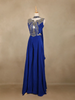 Royal Blue Indo-Western Design Satin Salwar Suit - Diadem