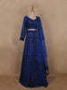 Royal Blue Sequins Embroidered Design Net Lehenga with Dupatta