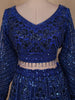 Royal Blue Sequins Embroidered Design Net Lehenga with Dupatta