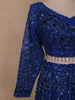 Royal Blue Sequins Embroidered Design Net Lehenga with Dupatta