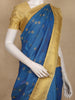 Royal Blue Small Butta Woven Design Art Silk Saree with Contrast Golden Zari Border