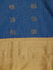 Royal Blue Small Butta Woven Design Art Silk Saree with Contrast Golden Zari Border