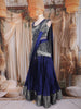 Royal Blue and Grey Sequins and Bead Embroidered Silk Lehenga Set with Net Dupatta