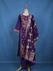 Royal Purple Floral Zari Embroidered Silk Salwar Suit With Dupatta