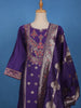 Royal Purple Floral Zari Embroidered Silk Salwar Suit With Dupatta