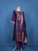 Royal Purple Floral Zari Embroidered Silk Salwar Suit With Dupatta