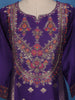 Royal Purple Floral Zari Embroidered Silk Salwar Suit With Dupatta