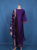 Royal Purple Floral Zari Embroidered Silk Salwar Suit With Dupatta