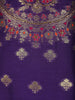 Royal Purple Floral Zari Embroidered Silk Salwar Suit With Dupatta