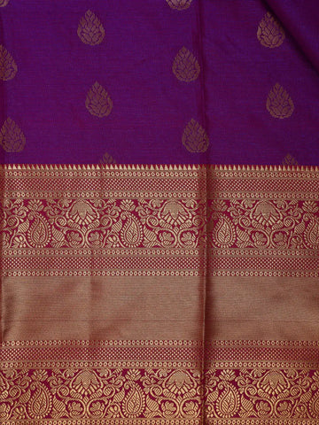 Royal Purple Paisley Design Banarasi Silk Saree - Diadem