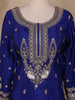 Royal Blue Floral Embroidery Crepe Sharara salwar Suit - Diadem
