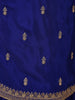 Royal Blue Floral Embroidery Crepe Sharara salwar Suit - Diadem