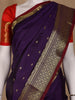 Royal Purple Floral And Butta Design Zari Weaving Soft Silk Saree - Diadem