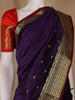 Royal Purple Floral And Butta Design Zari Weaving Soft Silk Saree - Diadem