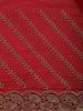 Ruby Red Paisley Embroidery Georgette Fancy Saree - Diadem