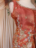 Rust Orange Floral Embroidered Design Tissue Organza Peplum Palazzo Suit with Dupatta