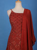Rust Red Embroidered Design Georgette Palazzo Suit