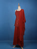 Rust Red Embroidered Design Georgette Palazzo Suit