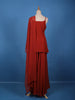 Rust Red Embroidered Design Georgette Palazzo Suit
