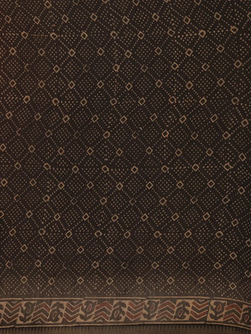 Rust Red Floral Printed Cotton Saree - Diadem