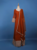 Rust Orange Panel Designed Anarkali Georgette Gown - Diadem