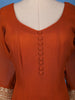 Rust Orange Panel Designed Anarkali Georgette Gown - Diadem