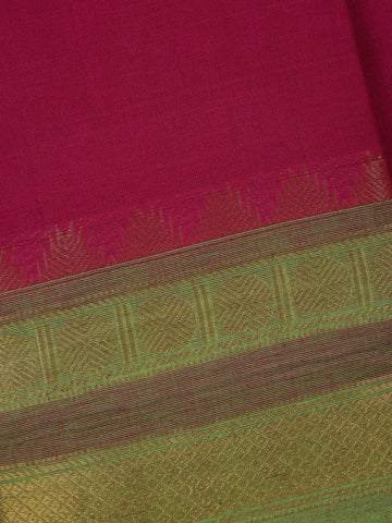 Rust Red Solid Design Cotton Fancy Saree - Diadem