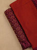 Rust Red Solid Silk Fancy Saree with Beaded Work Blouse - Diadem