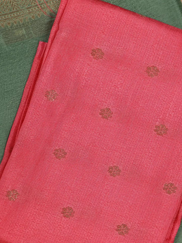 Sage Green Antique Gold Zari Border Mysore Silk Saree - Diadem