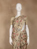Sand Beige Floral Printed Tussar Silk Saree - Diadem
