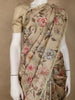 Sand Beige Floral Printed Tussar Silk Saree - Diadem
