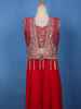 Scarlet Red Floral Sequin Embroidery Georgette Lehenga - Diadem