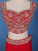 Scarlet Red Floral Sequin Embroidery Georgette Lehenga - Diadem