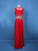 Scarlet Red Floral Sequin Embroidery Georgette Lehenga - Diadem