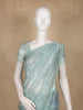 Sea Blue Sequin Embroidered Design Organza Saree