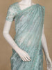 Sea Blue Sequin Embroidered Design Organza Saree