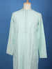 Sea Green Diamond Embroidered Cotton Kurta For Men - Diadem