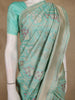 Sea Green Floral Butta Woven Banarasi Silk Saree With Zari Border