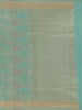 Sea Green Floral Butta Woven Banarasi Silk Saree With Zari Border