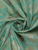 Sea Green Floral Butta Woven Banarasi Silk Saree With Zari Border