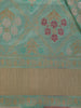 Sea Green Floral Butta Woven Banarasi Silk Saree With Zari Border