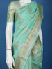 Sea Green Floral Design Semi Tissue Saree - Diadem