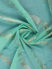 Sea Green Floral Design Semi Tissue Saree - Diadem