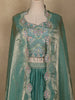 Sea Green Floral Embroidered Design Semi Organza Lehenga