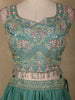 Sea Green Floral Embroidered Design Semi Organza Lehenga